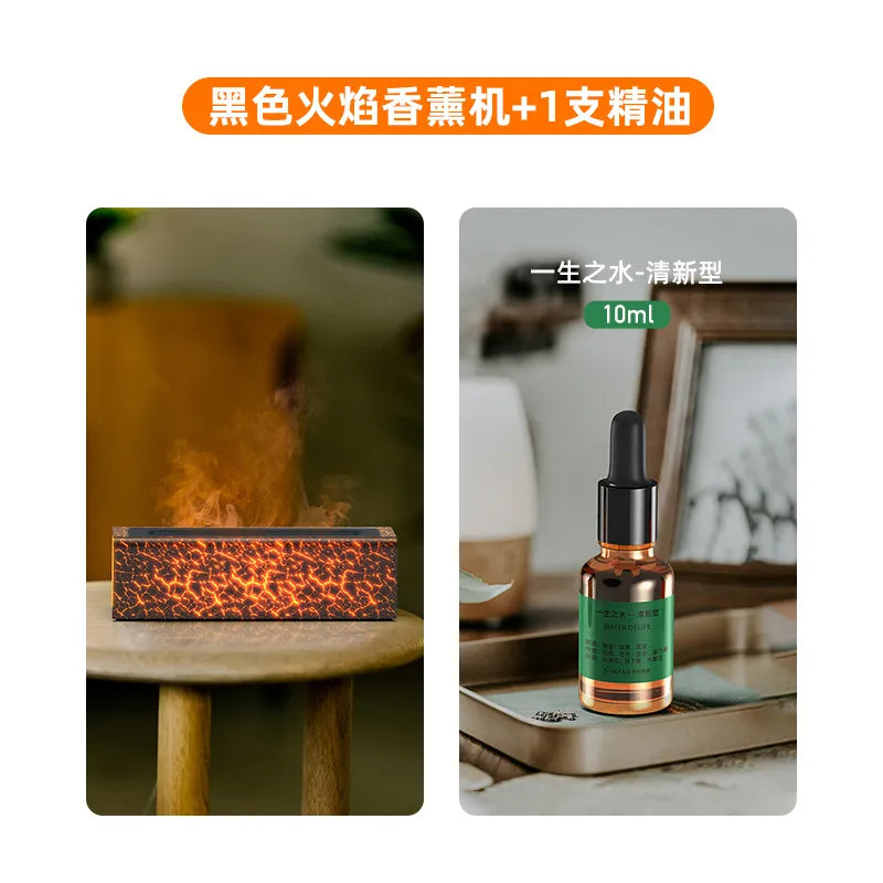 colorful 3d simulation flame aromatherapy Machine usb home office atmosphere air humidifying flame humidifier