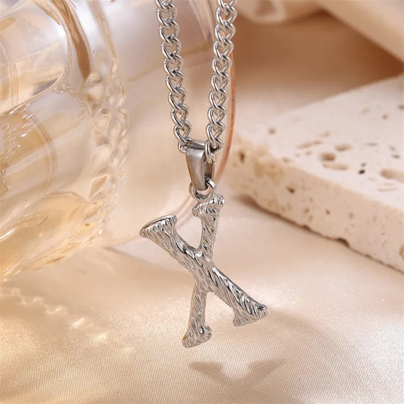 Wholesale Jewelry Sweet Simple Style Artistic Letter 201 Stainless Steel 304 Stainless Steel 18K Gold Plated Plating Pendant Necklace