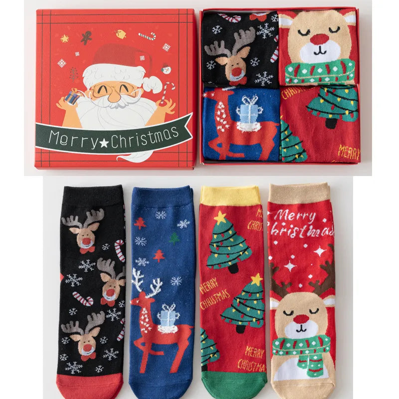 Christmas Simple Style Classic Style Women's Color Block Cotton Ankle Socks 1 Set