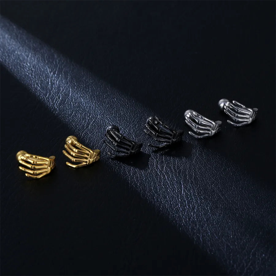 hip-hop hand stainless steel plating earrings 1 pair