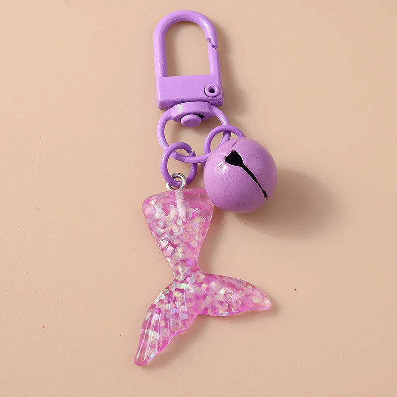 Marine Style Simple Style Commute Bell Fish Tail Alloy Resin Keychain