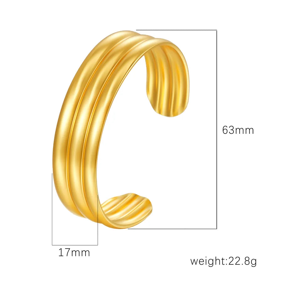 Retro Classic Style C Shape Geometric Flower 304 Stainless Steel Cuff Bracelets Wide Bracelet Bangle In Bulk