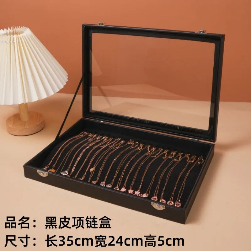 Large Capacity Dustproof Necklace Storage Box Snake Bone Chain Jewelry Display Case Hand Bracelet Earring Organizer Box