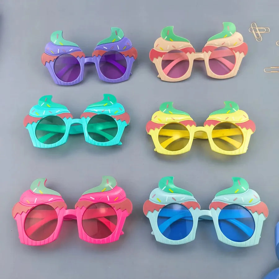 Cute Novelty Ice Cream Ac Tinted Lenses Special-Shaped Mirror Full Frame Kids Sunglasses