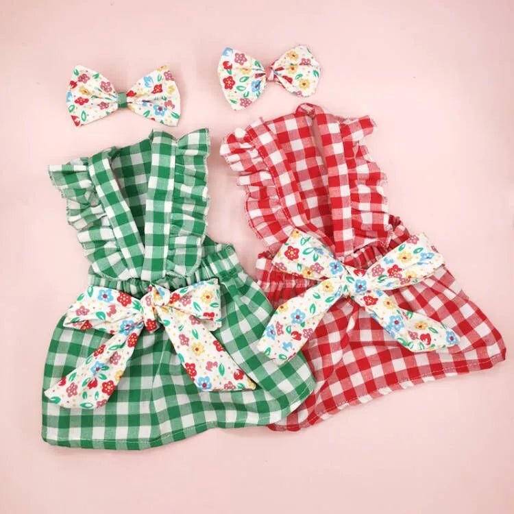 sweet polyester bow knot pet clothing