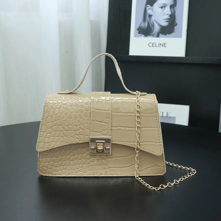 Classic Hot-Selling Women's Bags  New Foreign Trade Wholesale Simple Alligator Print Handbag Girls' Bags Chain Bag