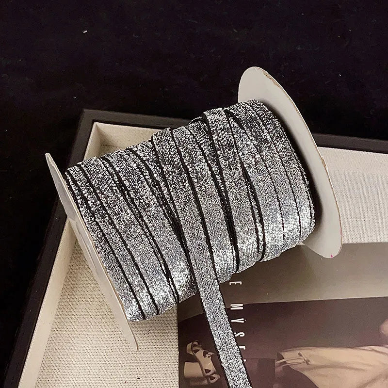Classic Style Solid Color Gold and Silver Wire Holiday Banquet Daily Party Supplies Gift Wrapping Supplies 1 Roll