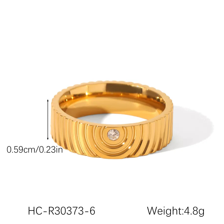 Wholesale Jewelry IG Style Casual Luxurious Cross 304 Stainless Steel Titanium Steel Zircon 18K Gold Plated Inlay Rings