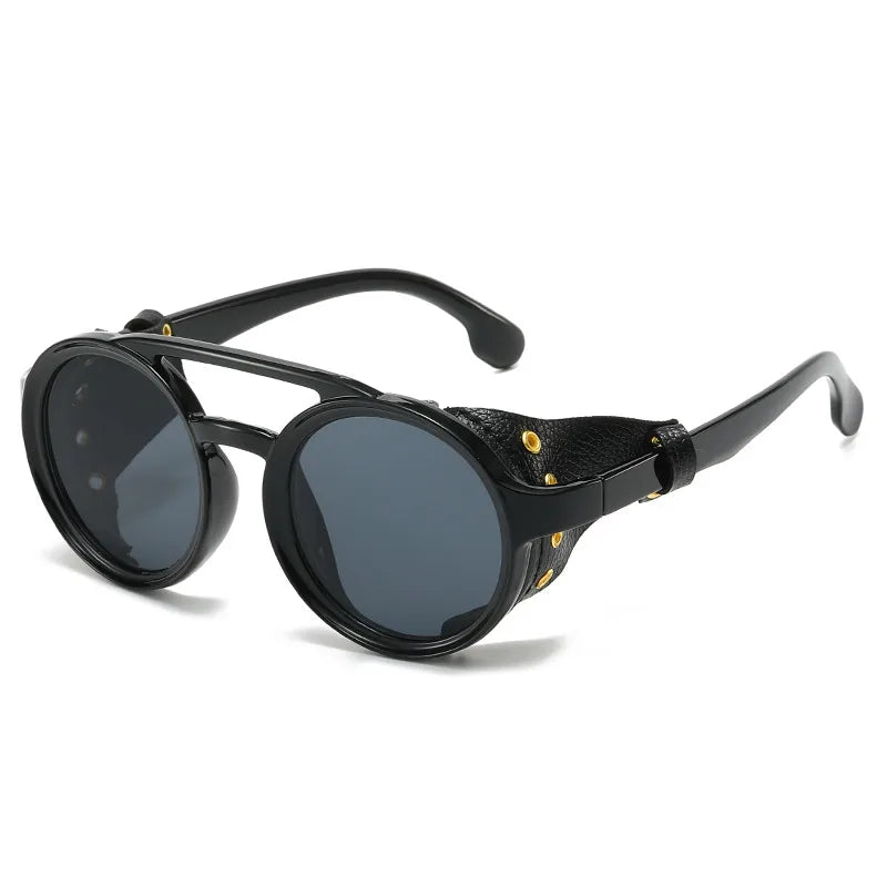 streetwear geometric pc round frame full frame men's sunglasses