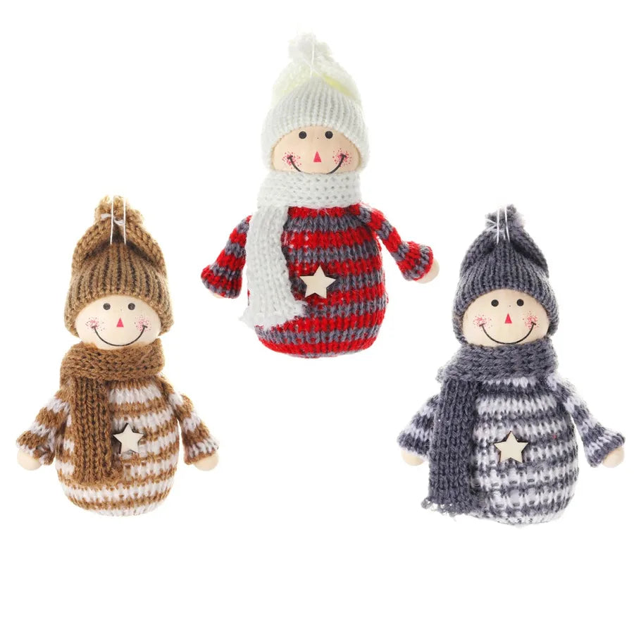 Christmas Cute Snowman Wood yarn Party Hanging Ornaments