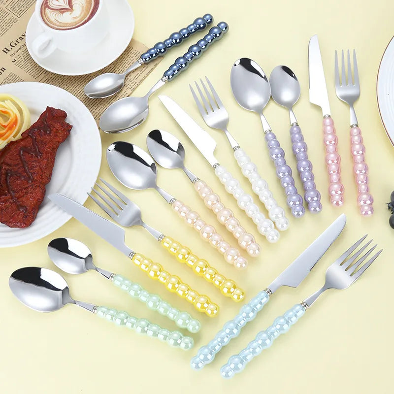baroque style solid color stainless steel tableware 1 piece 1 set