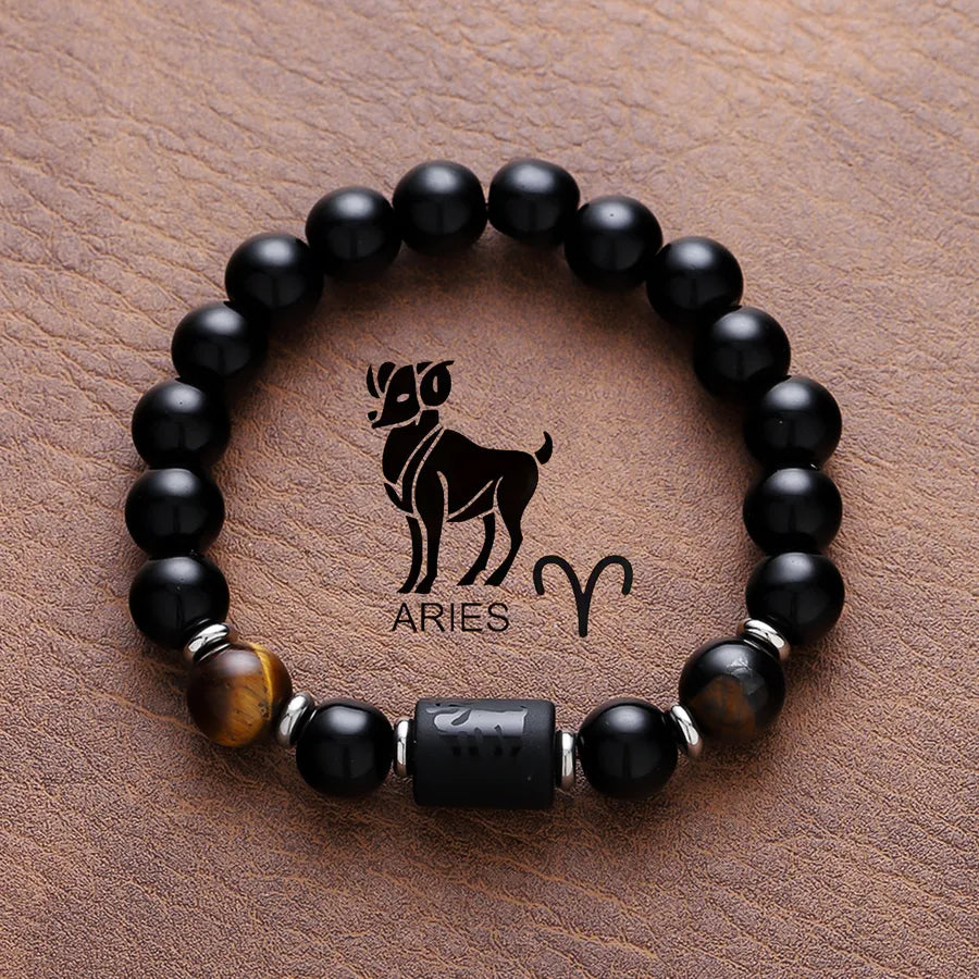 Vintage Style Simple Style Constellation Titanium Steel Plating Unisex Bracelets Men Beaded Bracelets
