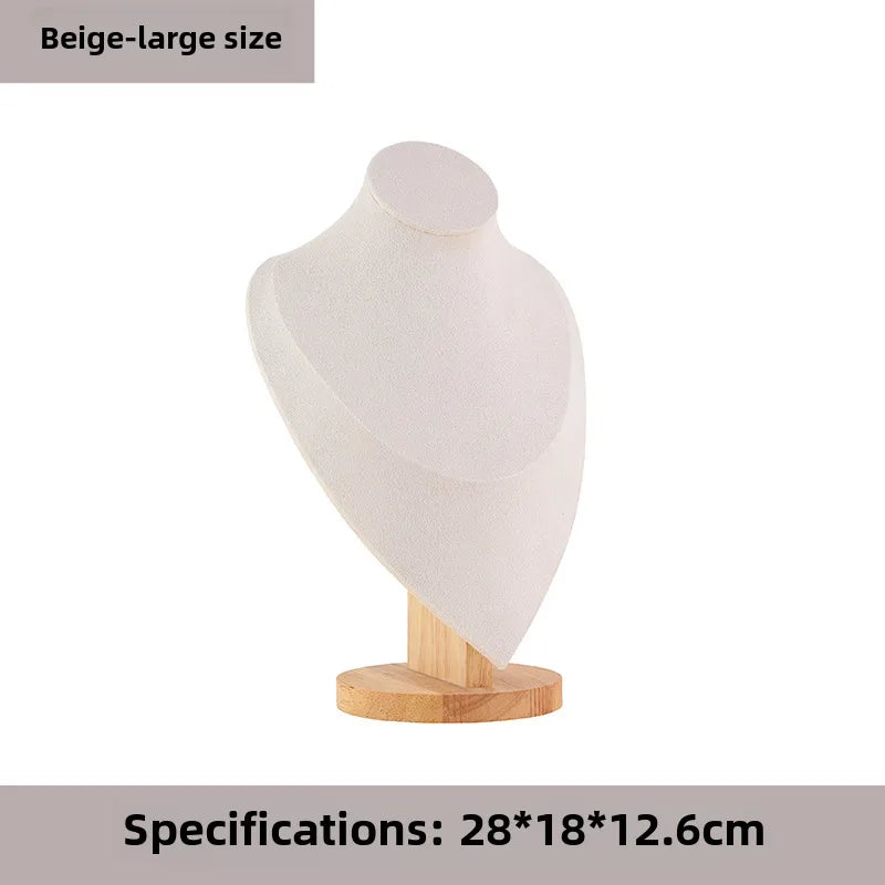 High-grade jewelry bracelet jewelry jewelry props flannel wood stitching one pendant necklace display rack wholesale