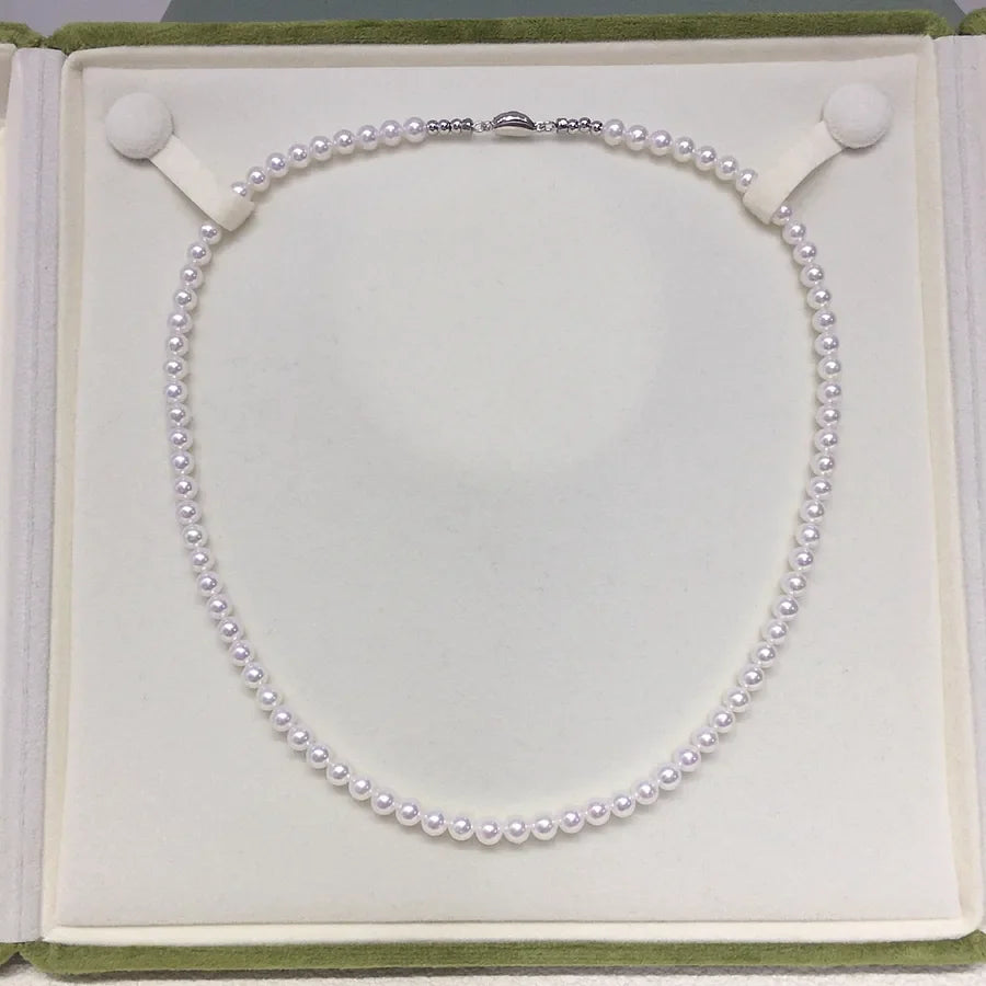 Zhuji Natural Freshwater Pearl Necklace 5-6mm Aurora Tiannv Freshwater AK Almost Round S925 Sterling Silver Buckle