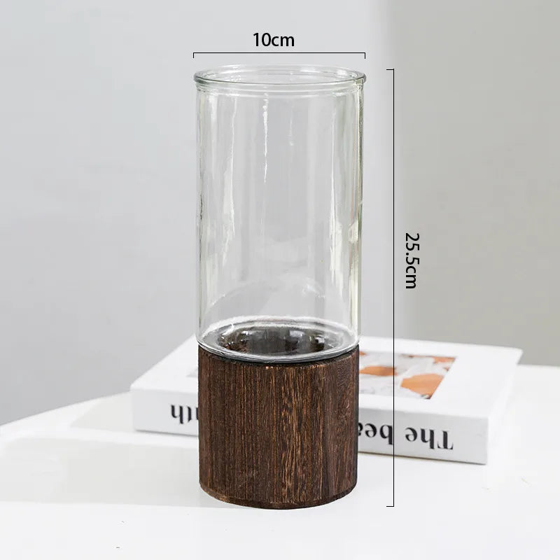 Simple Style Stripe Glass Vase Artificial Decorations
