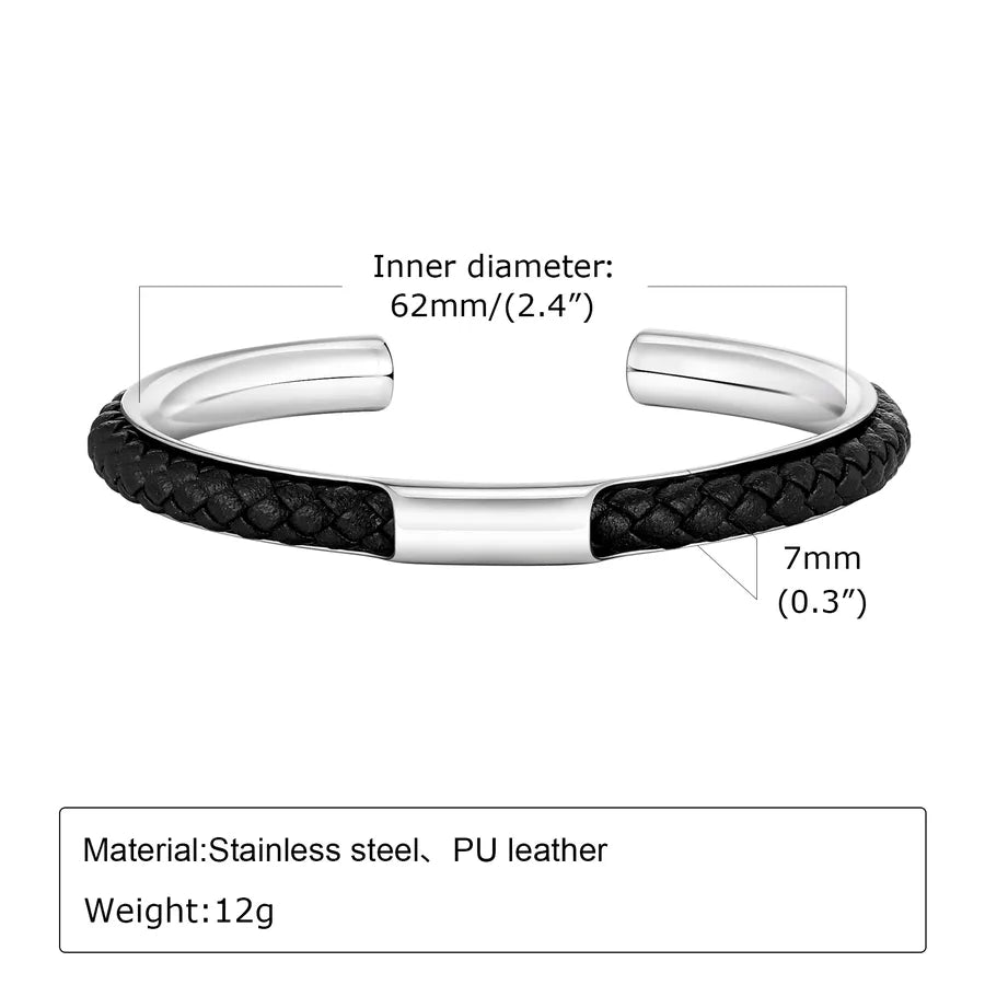 Basic Simple Style Solid Color 304 Stainless Steel Men's Bangle