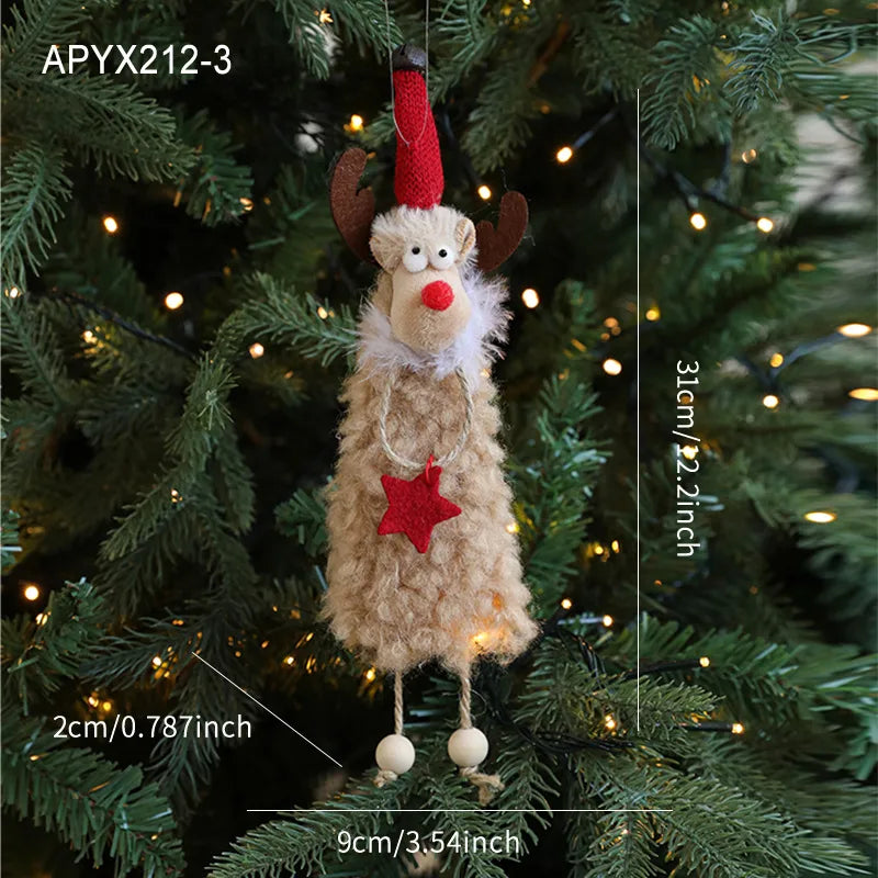 Bestselling Plush Christmas Decoration Red Snowman Christmas Tree Ornament Desktop Display Modern Artistic Festive Decor