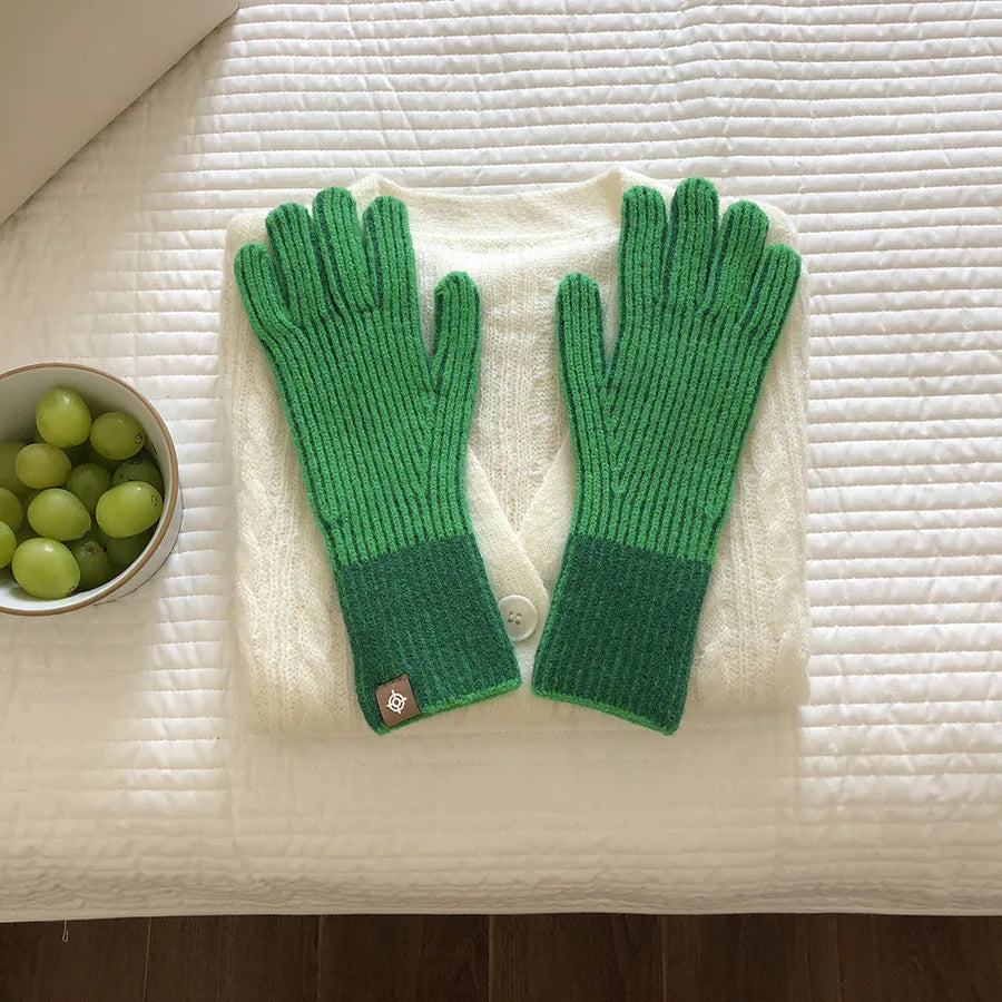 women's elegant basic stripe gloves 1 pair
