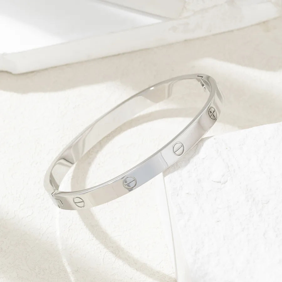 Simple Style Symbol 304 Stainless Steel Bangle In Bulk
