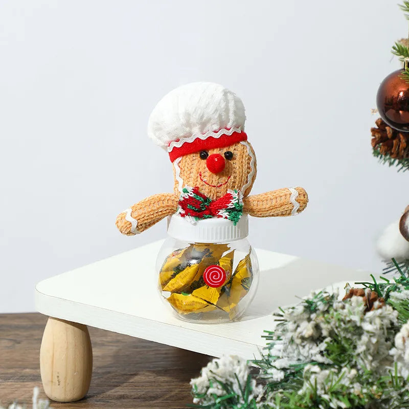 Christmas Decorations Gingerbread Man Stretching Dwarf Figure With Light Biscuit Man Doll Pendant Cartoon European Countryside Style Polyester