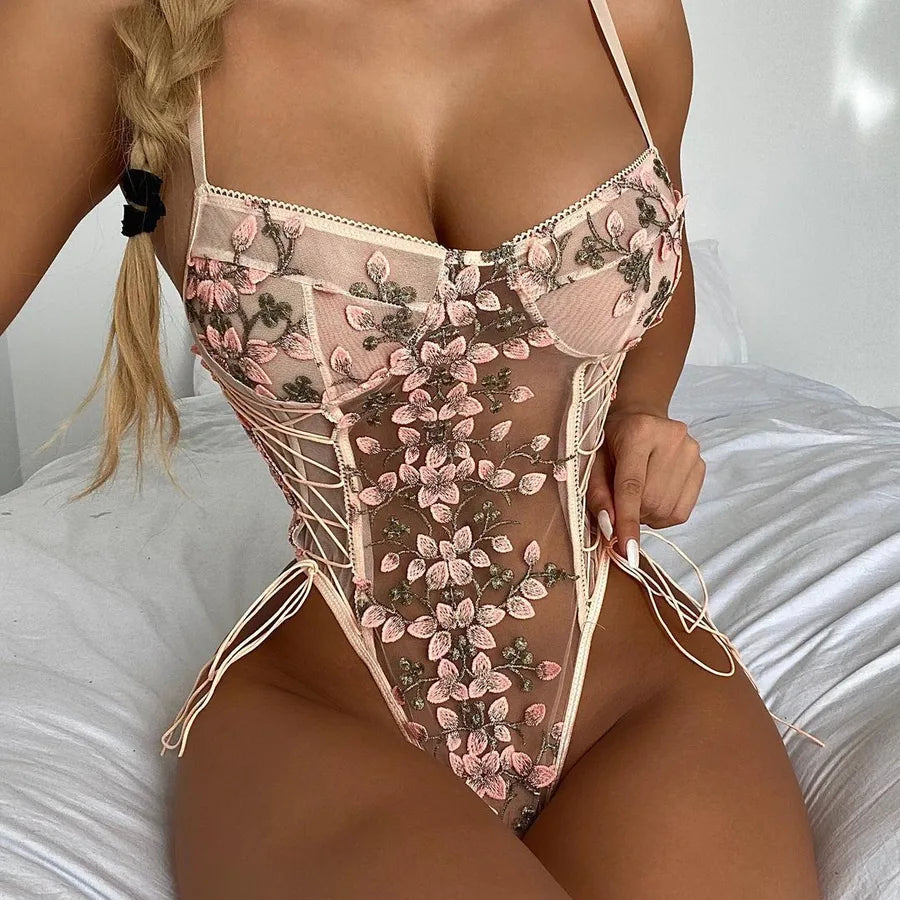women's sexy flower sexy lingerie sets party wireless bra mid waist briefs sexy lingerie