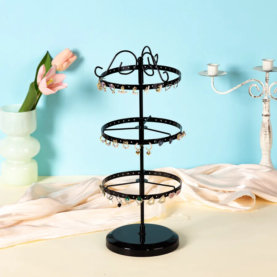 hot 5 Layer 220 Hole Earrings Metal Rotating Earrings Storage Box, Exquisite Jewelry Display Stand