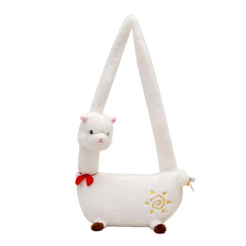 New Dinosaur Shoulder Bag Cute Alpaca Cartoon Plush Bag Crossbody Backpack Girl Birthday Gift  Wholesale