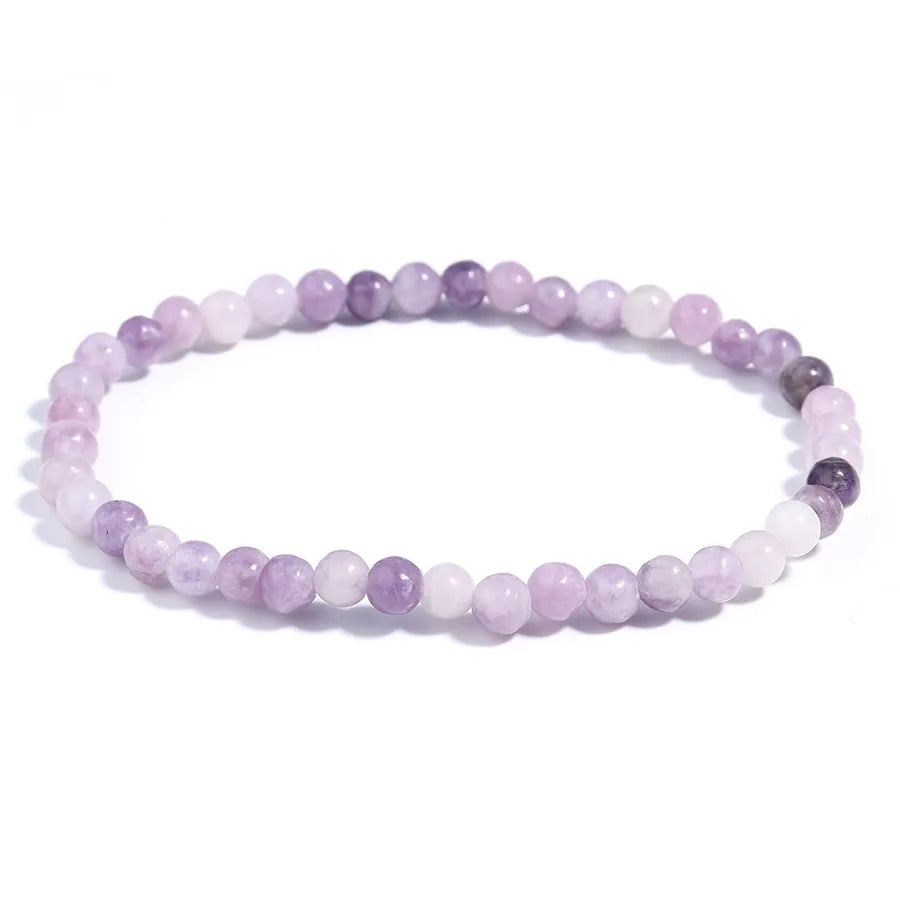 Explosions 4mm Natural Stone Mini Energy Bracelet Women's Gone Beads Semi-precious Stacked Jewelry Bracelet