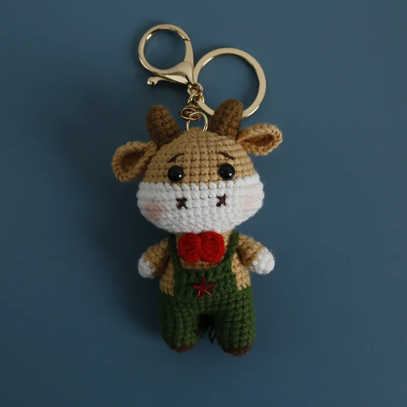 1 Piece Cute Animal yarn Unisex Bag Pendant Keychain