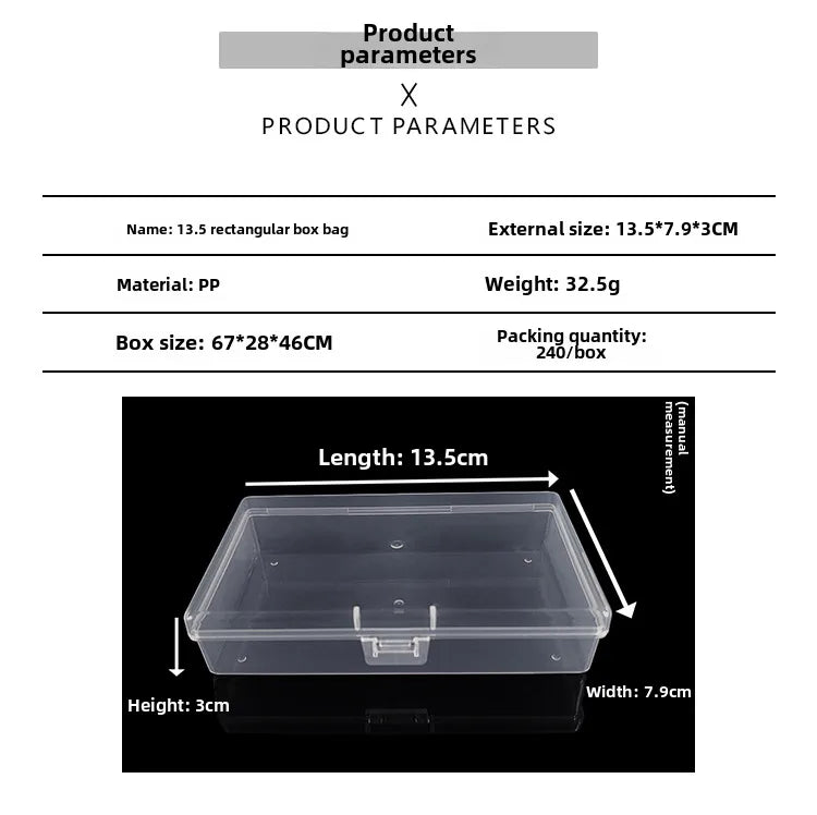 Transparent plastic packaging box hardware tools sample display box parts packaging box accessories Finishing Card storage box