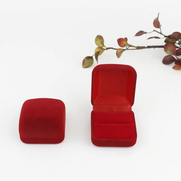 simple style solid color flannel jewelry boxes