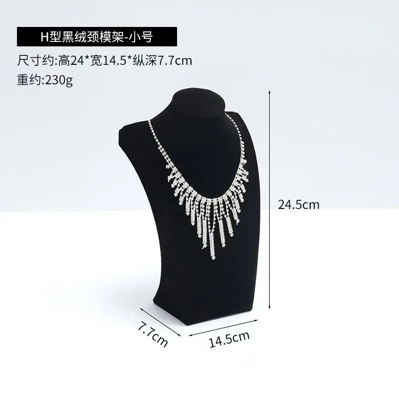Modern Simplicity Jewelry Necklace Display Stand Counter Display Props Mannequin Pendant Holder Velvet Leather Material