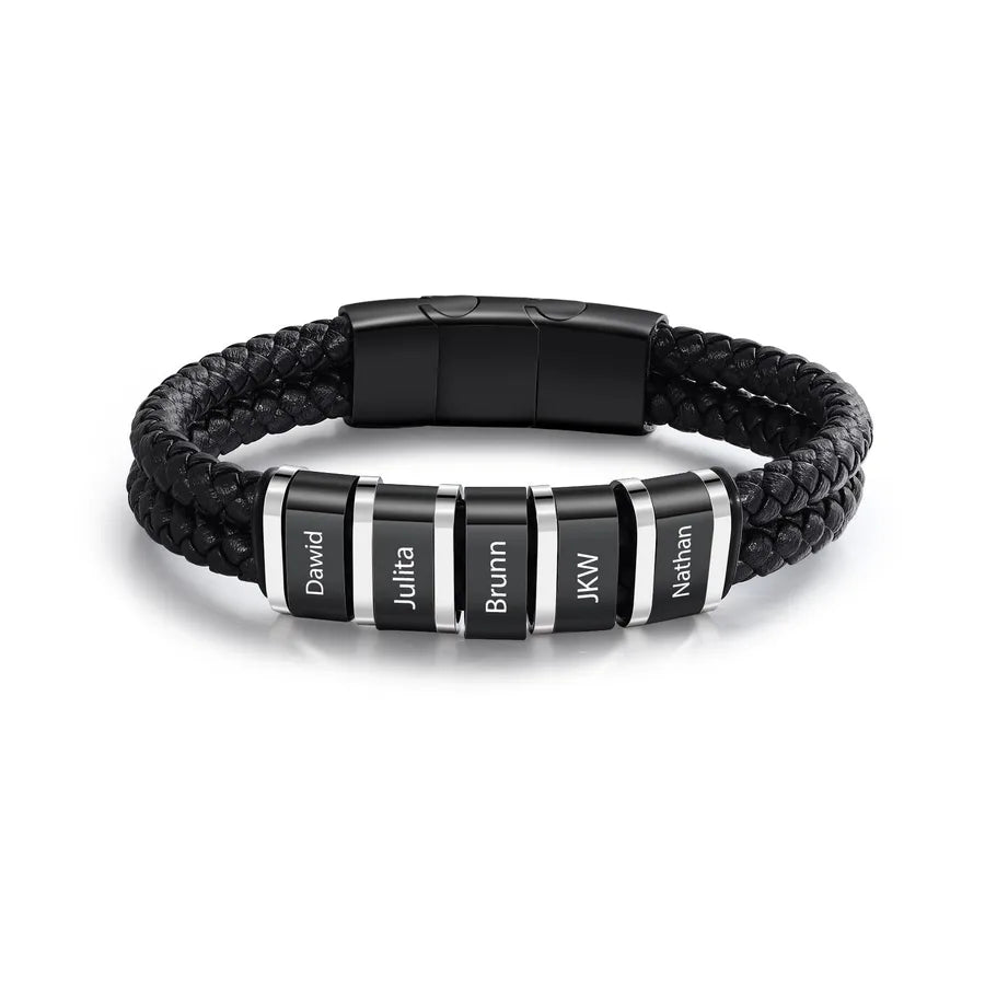 Casual Simple Style Letter Pu Leather Men's Bracelets