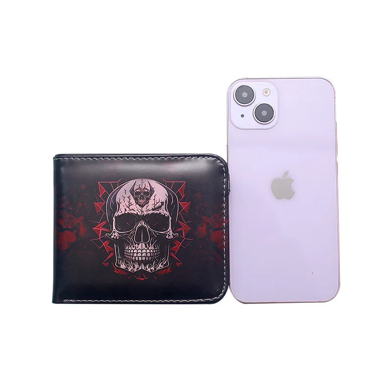 Unisex Skull PVC Open Wallets