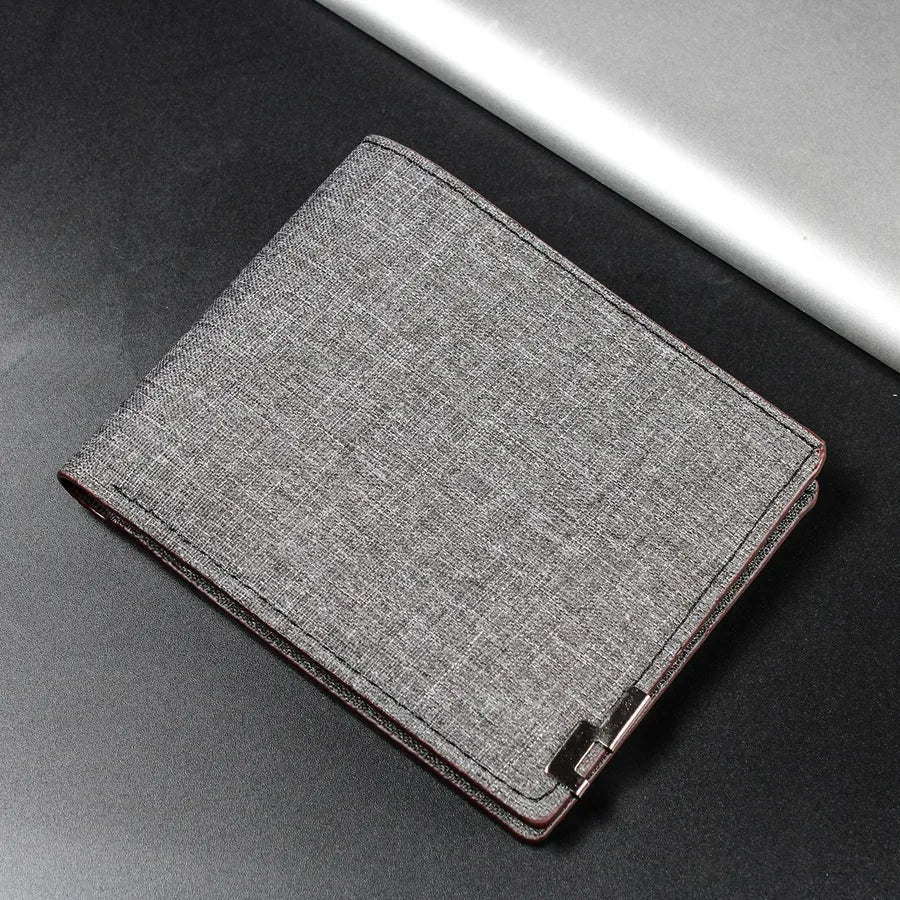 men's solid color oxford cloth magnetic buckle wallets