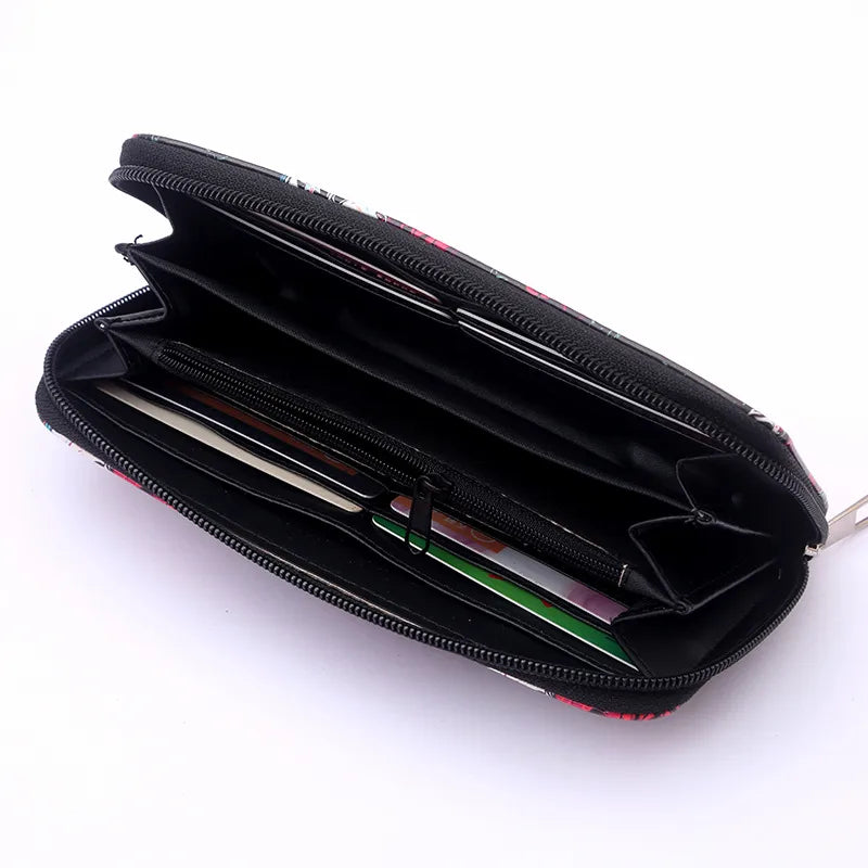Unisex Skull PU Leather Zipper Wallets