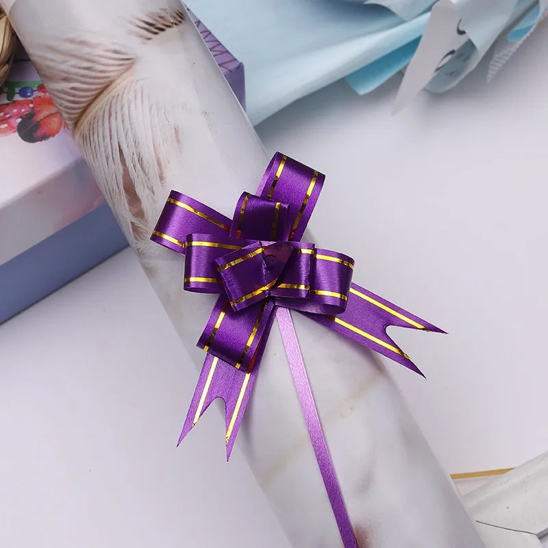 Free Shipping 15# Trumpeter Flower Christmas Holiday Decoration Gift Packaging PP Plastic Flower Bow Ribbon