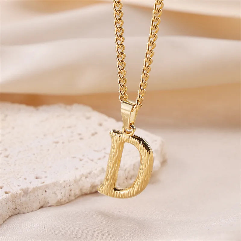 Wholesale Jewelry Sweet Simple Style Artistic Letter 201 Stainless Steel 304 Stainless Steel 18K Gold Plated Plating Pendant Necklace