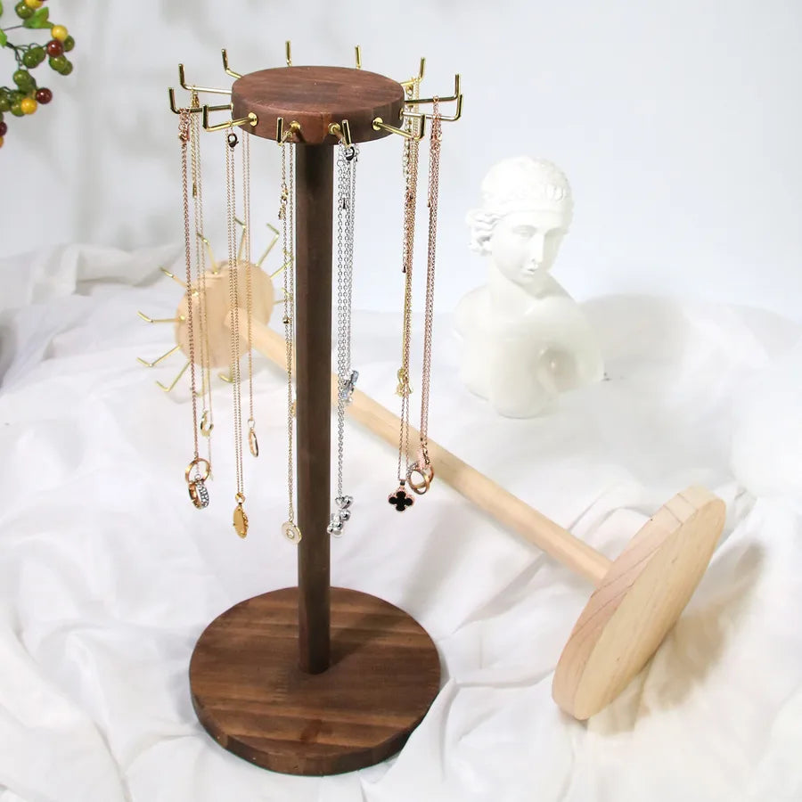 1 Piece Wood Simple Style Solid Color Jewelry Display