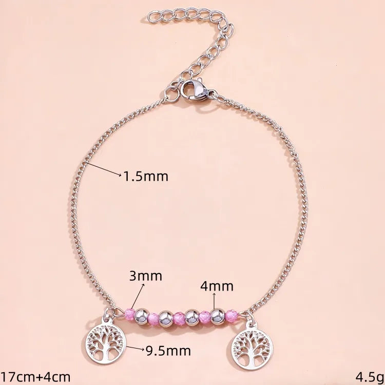Casual Elegant Cute Tortoise Palm Life Tree 304 Stainless Steel Mostacilla Titanium Steel cable chain Bracelets In Bulk