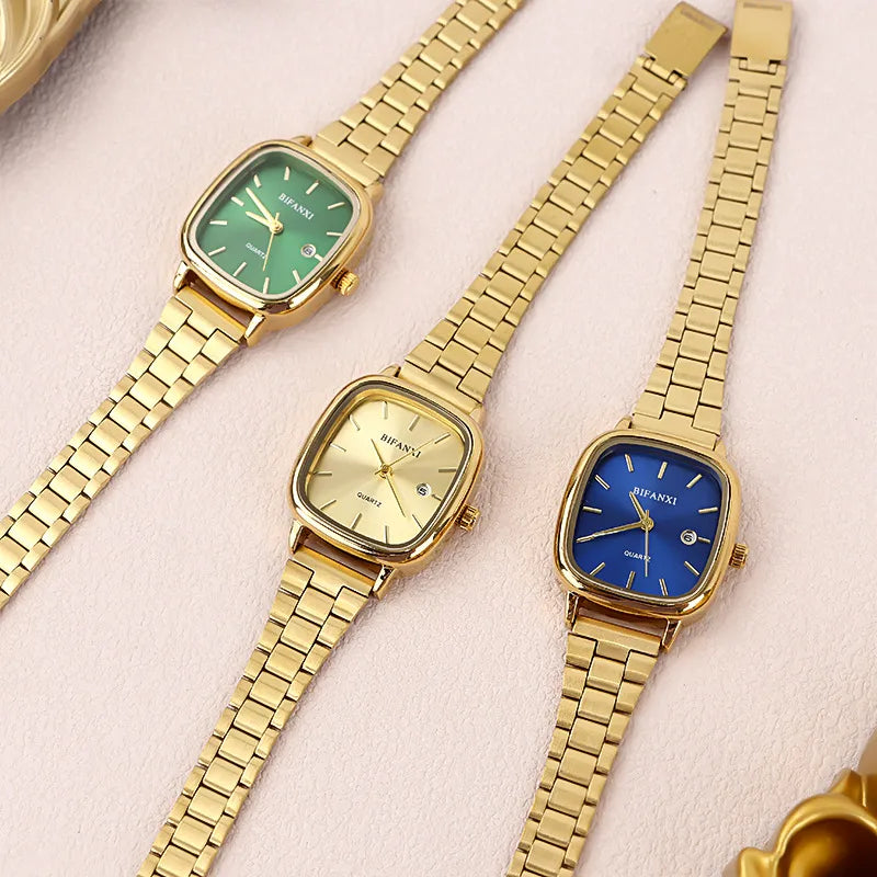 Business Solid Color Horseshoe Buckle Quartz Watch Women's Watches