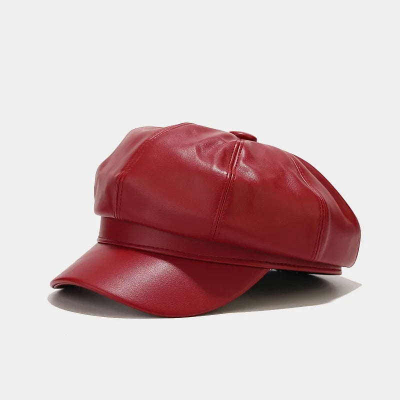 women's retro solid color curved eaves ivy cap