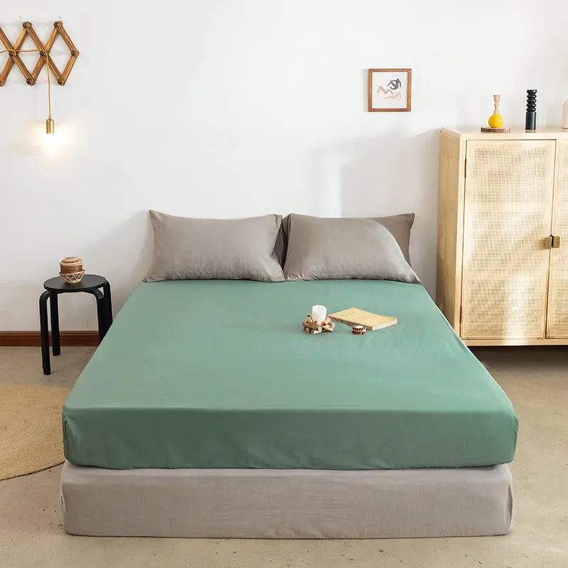 Solid Color Simple Bed Hat One-Piece All-Wrap Bed Sheet Bedspread Student Dormitory Bed Cover Simmons Mattress Dust-proof Protective Cover
