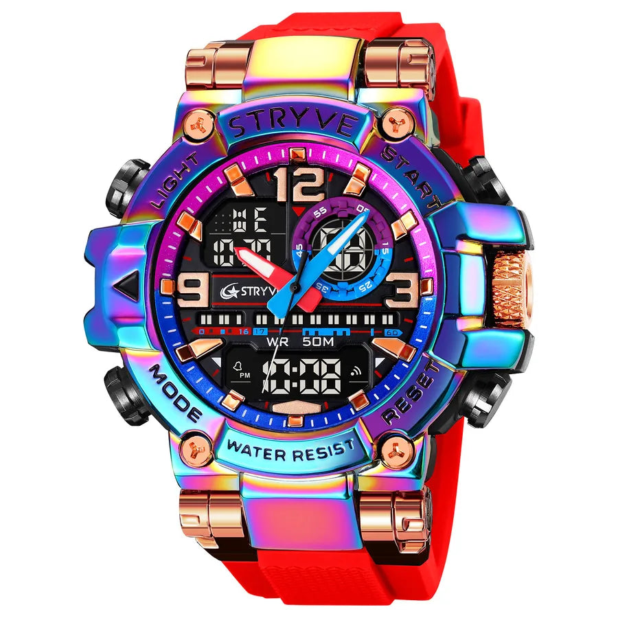 classic style color block electronic men's watches