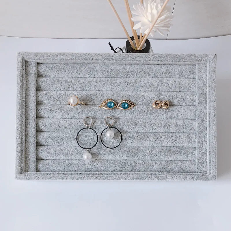 Small velvet ring plate earrings earrings plate empty plate jewelry display rack jewelry storage box tray wholesale