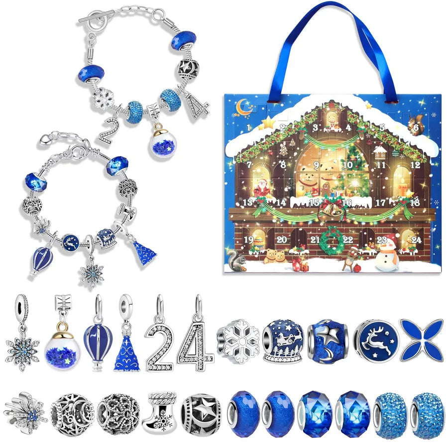 1 Set Alloy Santa Claus Christmas Socks Snowflake Pendant Chain Jewelry Accessories