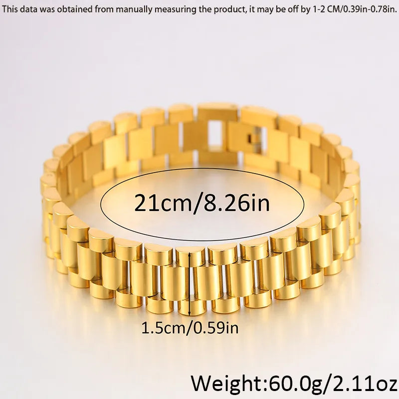 Retro Classic Style Geometric 304 Stainless Steel Plating Unisex Bracelets Men Chain Bracelets