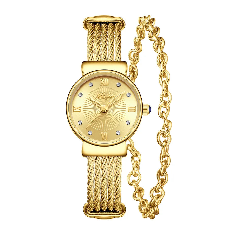 Retro Classic Style Round One Piece Buckle Quartz Women's Watches
