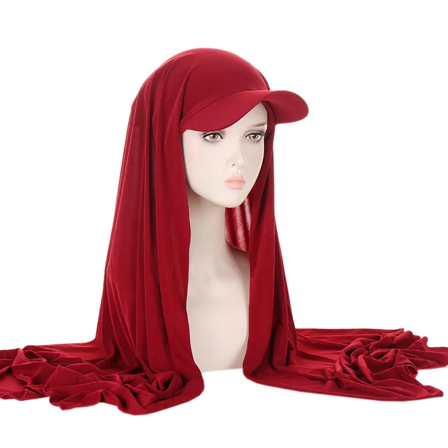 New Style Pure Color Women's Scarf Hat Middle East All-Match Overhead Muslim Headscarf Cap Spring Summer Autumn Winter