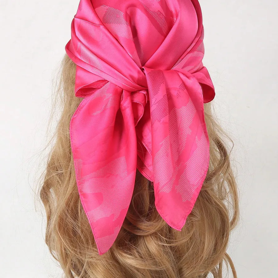 Unisex Casual Vacation Simple Style Solid Color Satin Kerchief